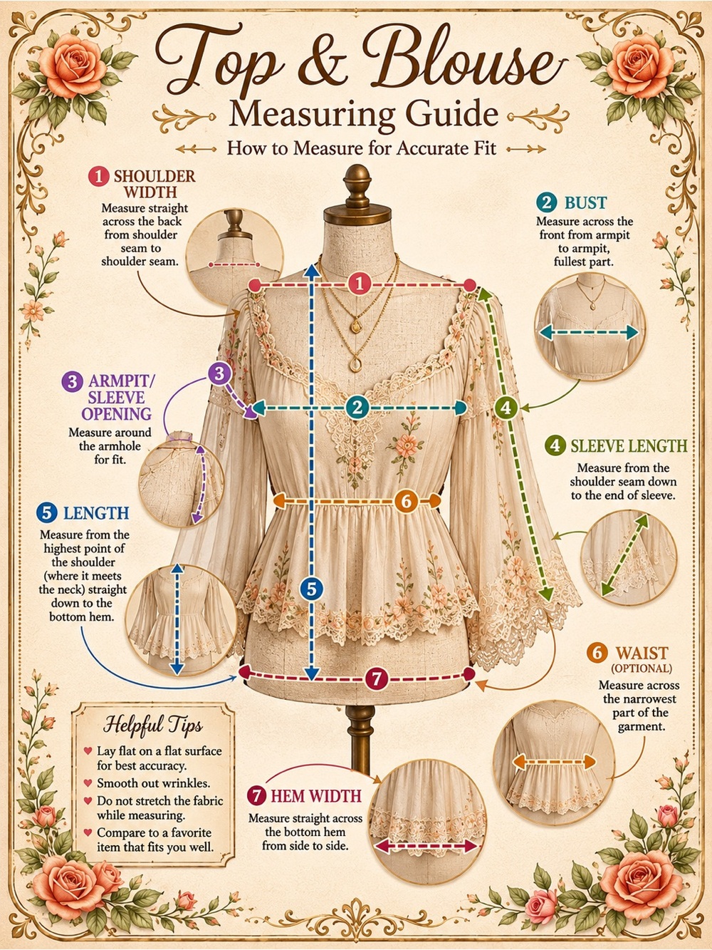 BonWorth Paisley Blouse Button‑Front 3/4 Sleeves Pink & Cream XL - Picture 14 of 16